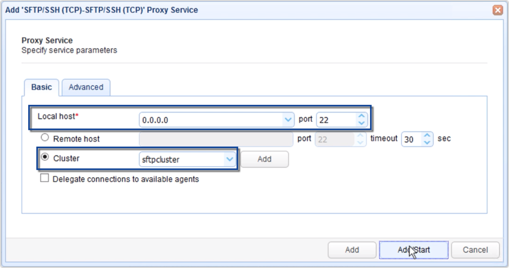 add proxy service parameters